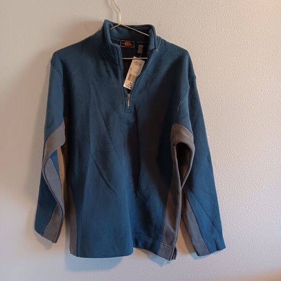 Vintage Route 66 Sweatshirt Mens Small 1/4 Zip Pull Over Blue Gray - Picture 2 of 7